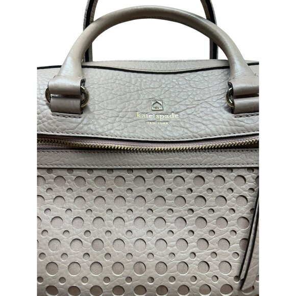 Kate Spade Delaney Perri Lane Bubbles Leather Satchel Purse With Perforated Deta - Picture 12 of 12